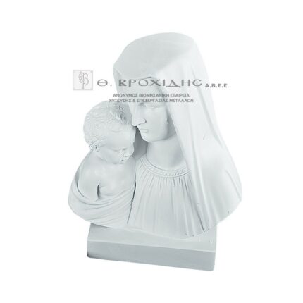 Πολυεστερικό άγαλμα προτομή Παναγίας με παιδί