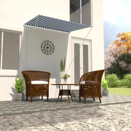 vidaXL Τέντα Συρόμενη Μπλε / Λευκό 150 x 150 εκ.