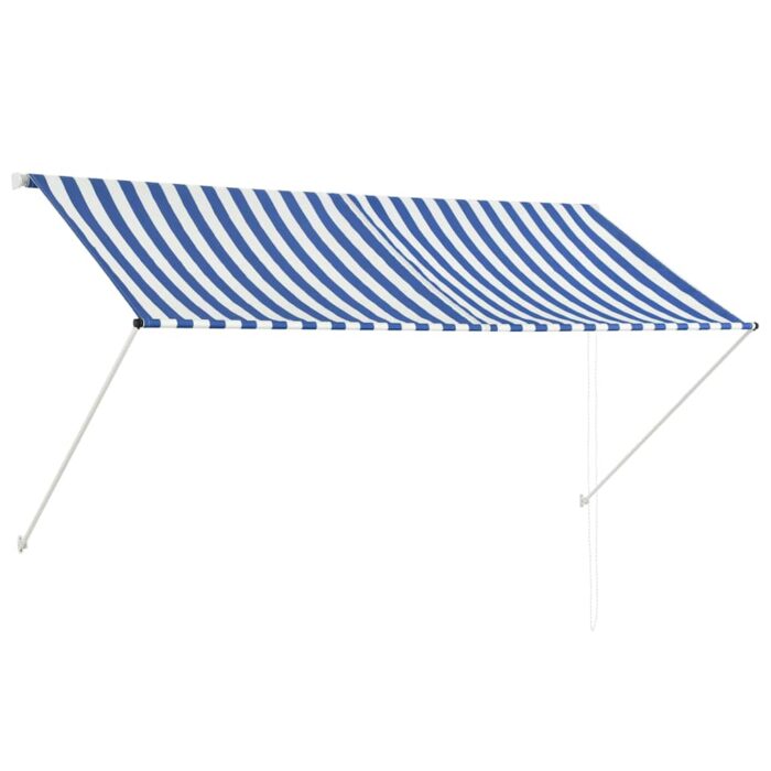 Τέντα Συρόμενη Μπλε / Λευκό 250 x 150 εκ. - Image 2