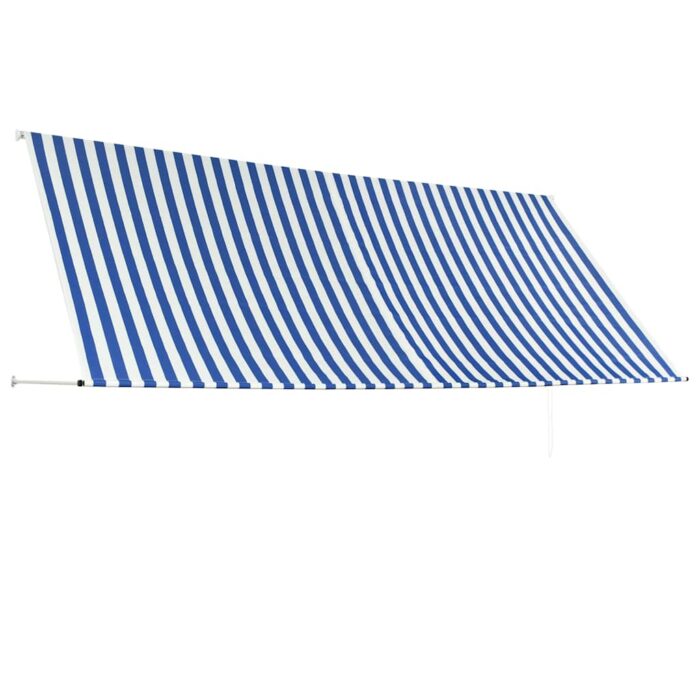 Τέντα Συρόμενη Μπλε / Λευκό 350 x 150 εκ. - Image 3