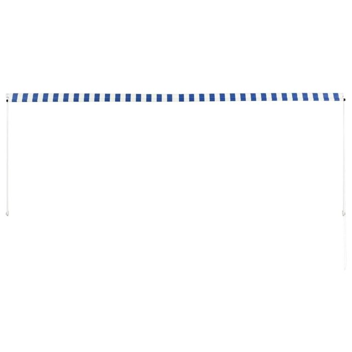 Τέντα Συρόμενη Μπλε / Λευκό 350 x 150 εκ. - Image 4