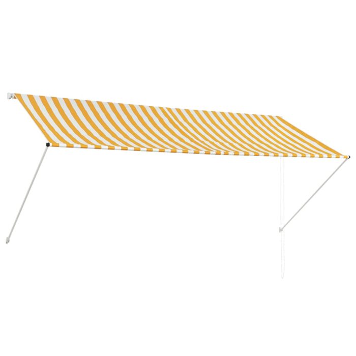 Τέντα Συρόμενη Κίτρινο / Λευκό 300 x 150 εκ. - Image 2