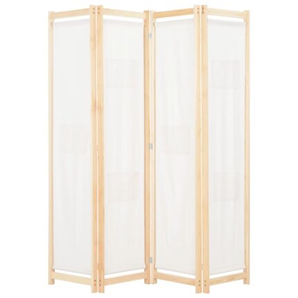 vidaXL Διαχωριστικό Δωματίου με 4 Πάνελ Κρεμ 160x170x4 εκ. Υφασμάτινο