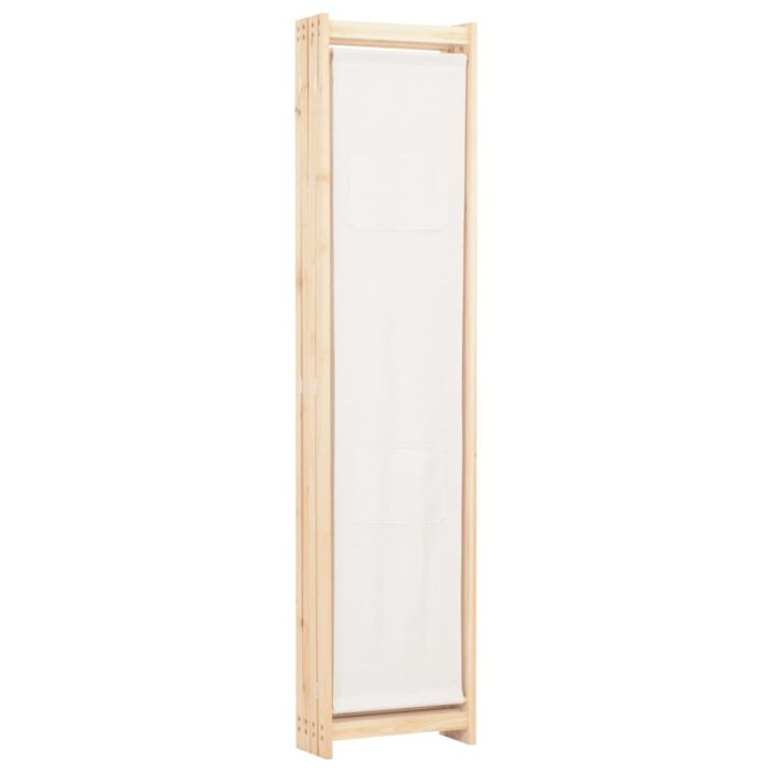 Διαχωριστικό Δωματίου με 4 Πάνελ Κρεμ 160x170x4 εκ. Υφασμάτινο - Image 4