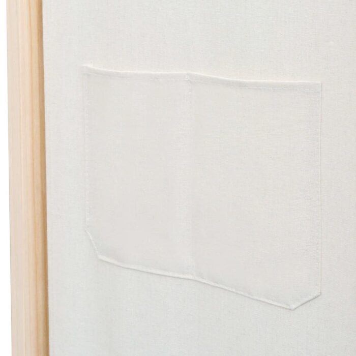 Διαχωριστικό Δωματίου με 4 Πάνελ Κρεμ 160x170x4 εκ. Υφασμάτινο - Image 7