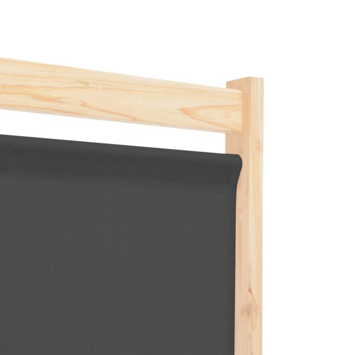 Διαχωριστικό Δωματίου με 5 Πάνελ Γκρι 200x170x4 εκ. Υφασμάτινο - Image 6