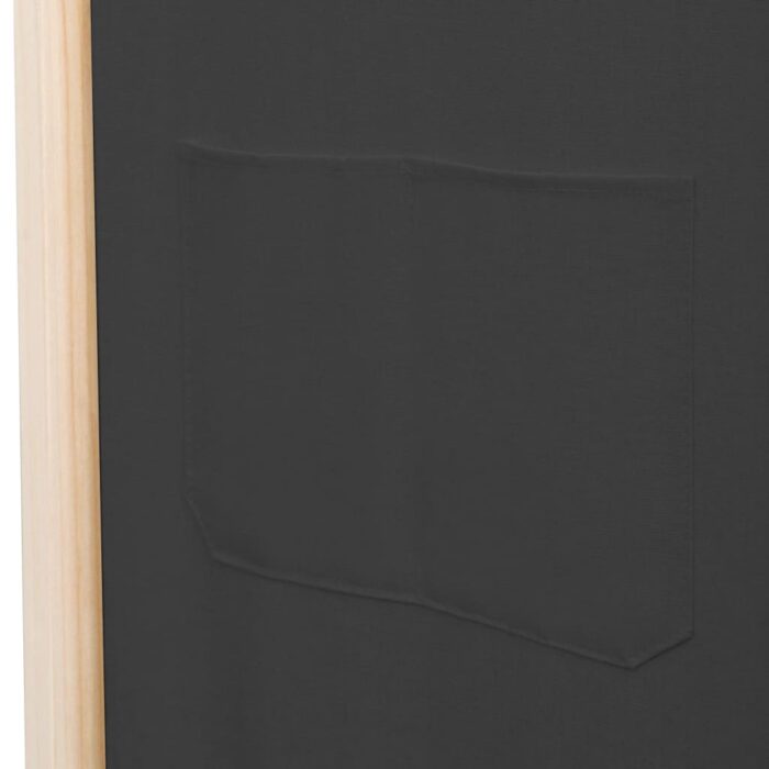 Διαχωριστικό Δωματίου με 5 Πάνελ Γκρι 200x170x4 εκ. Υφασμάτινο - Image 7