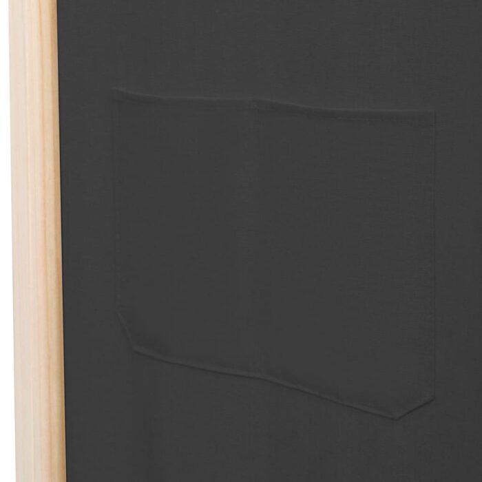 Διαχωριστικό Δωματίου με 6 Πάνελ Γκρι 240x170x4 εκ. Υφασμάτινο - Image 7