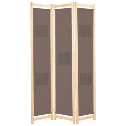 vidaXL Διαχωριστικό Δωματίου με 3 Πάνελ Καφέ 120x170x4 εκ. Υφασμάτινο