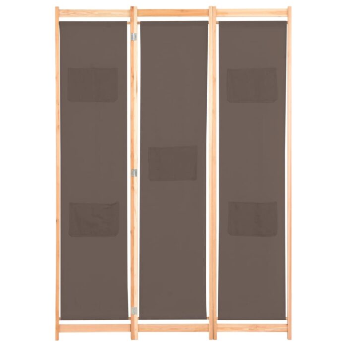Διαχωριστικό Δωματίου με 3 Πάνελ Καφέ 120x170x4 εκ. Υφασμάτινο - Image 2
