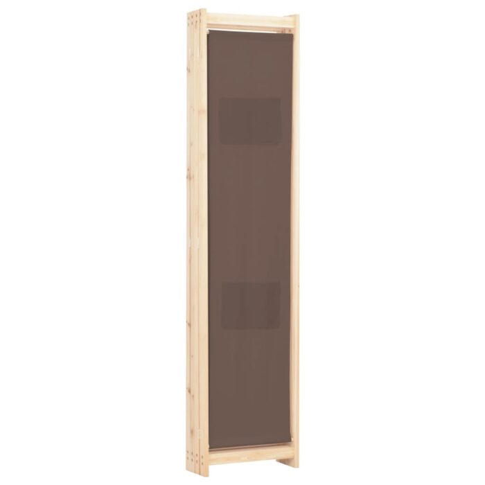 Διαχωριστικό Δωματίου με 4 Πάνελ Καφέ 160x170x4 εκ. Υφασμάτινο - Image 4