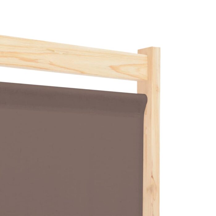 Διαχωριστικό Δωματίου με 4 Πάνελ Καφέ 160x170x4 εκ. Υφασμάτινο - Image 6