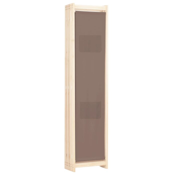 Διαχωριστικό Δωματίου με 6 Πάνελ Καφέ 240x170x4 εκ. Υφασμάτινο - Image 4