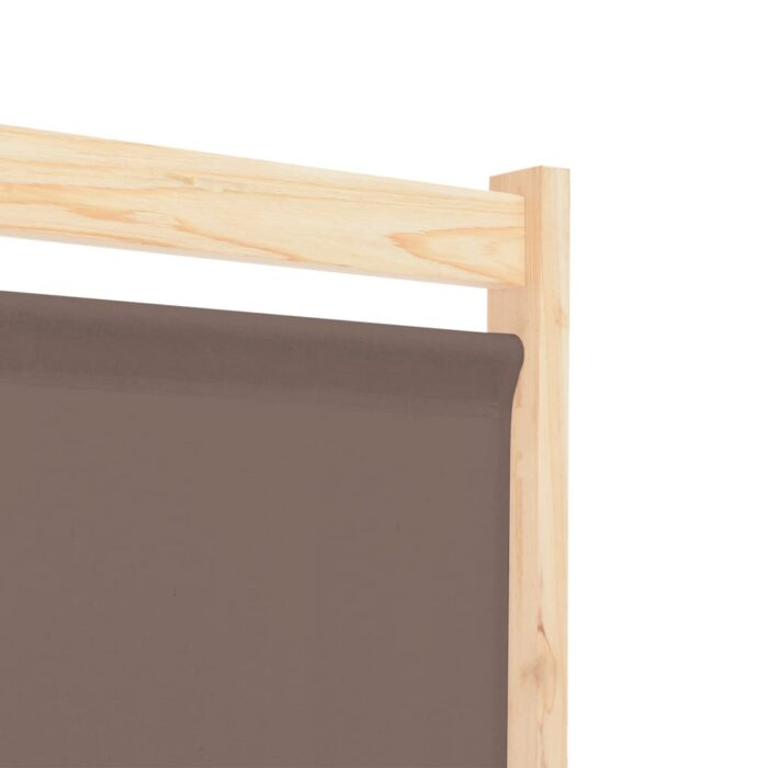Διαχωριστικό Δωματίου με 6 Πάνελ Καφέ 240x170x4 εκ. Υφασμάτινο - Image 6