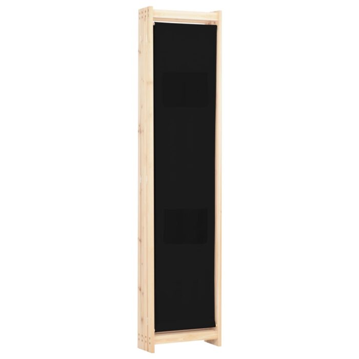 Διαχωριστικό Δωματίου με 4 Πάνελ Μαύρο 160x170x4 εκ. Υφασμάτινο - Image 4