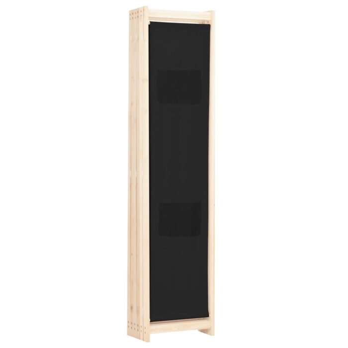 Διαχωριστικό Δωματίου με 6 Πάνελ Μαύρο 240x170x4 εκ. Υφασμάτινο - Image 4
