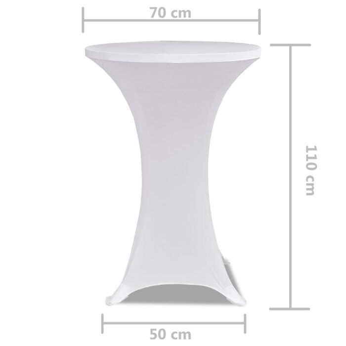 Κάλυμμα Τραπεζιού Stretch 2 τεμ. Λευκό Ø 70 εκ. - Image 5