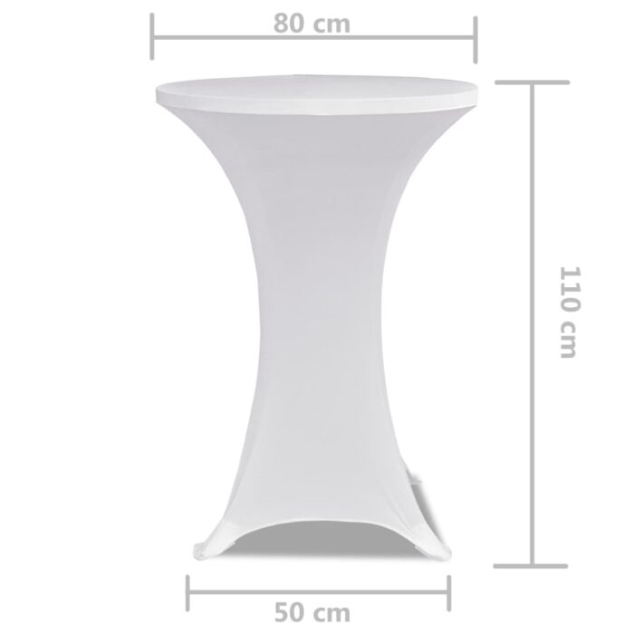 Κάλυμμα Τραπεζιού Stretch 2 τεμ. Λευκό Ø 80 εκ. - Image 5