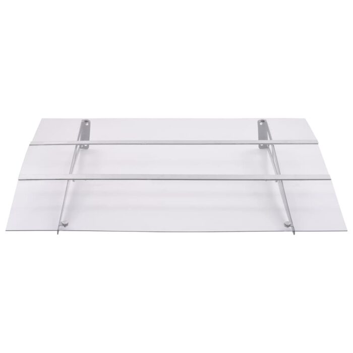 Στέγαστρο Πόρτας Ασημί / Διαφανές 150 x 90 εκ. Πολυανθρακικό - Image 2
