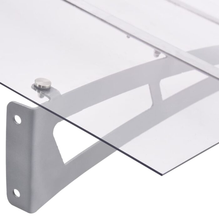 Στέγαστρο Πόρτας Ασημί / Διαφανές 150 x 90 εκ. Πολυανθρακικό - Image 4