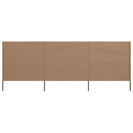 vidaXL Προστατευτικό Αέρα με 3 Πάνελ Taupe 400 x 80 εκ. Υφασμάτινο