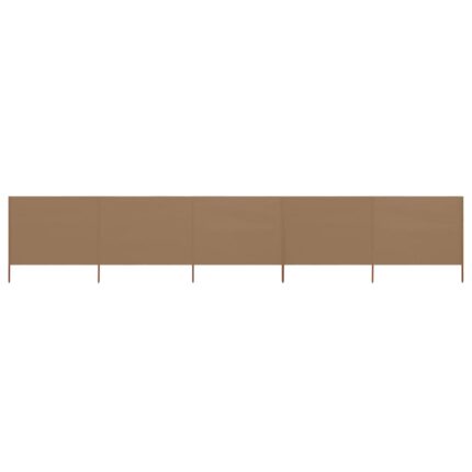 vidaXL Προστατευτικό Αέρα με 5 Πάνελ Taupe 600 x 80 εκ. Υφασμάτινο