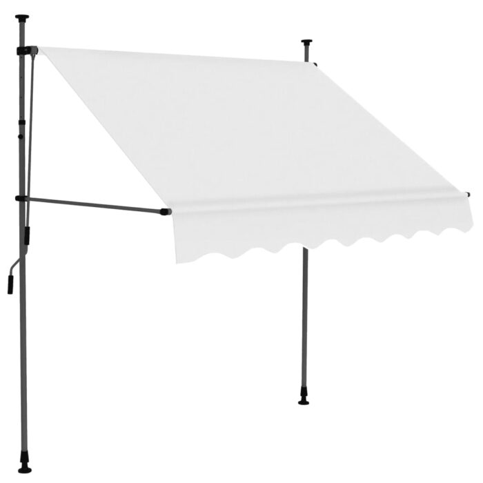 Τέντα Συρόμενη Χειροκίνητη με LED Κρεμ 100 εκ. - Image 2