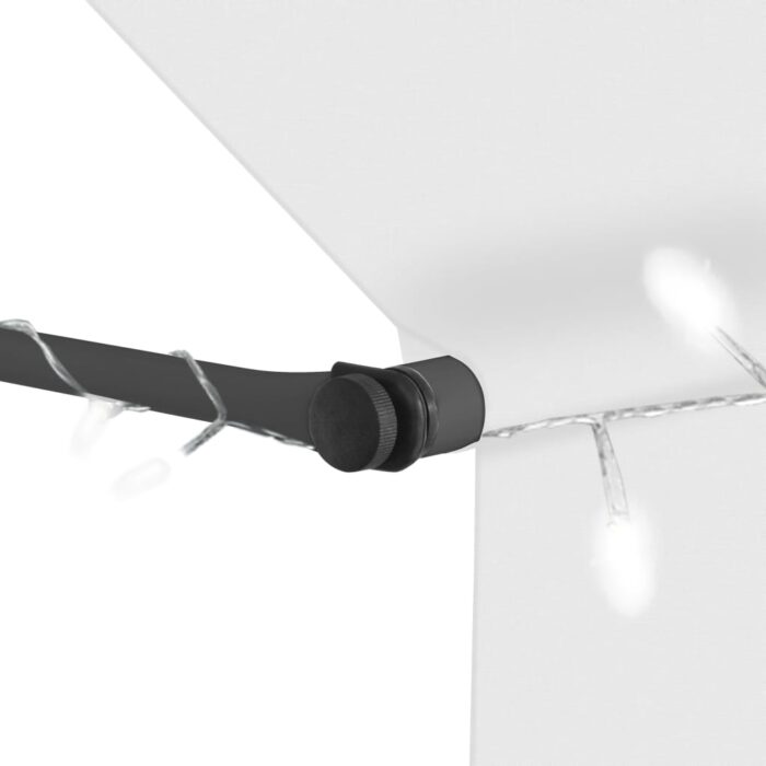 Τέντα Συρόμενη Χειροκίνητη με LED Κρεμ 100 εκ. - Image 5
