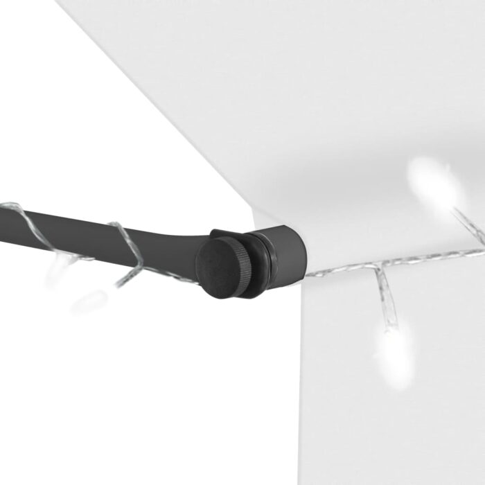 Τέντα Συρόμενη Χειροκίνητη με LED Κρεμ 250 εκ. - Image 5