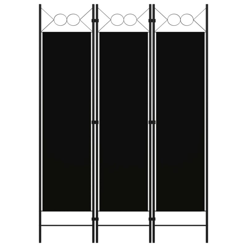 vidaXL Διαχωριστικό Δωματίου με 3 Πάνελ Μαύρο 120 x 180 εκ.