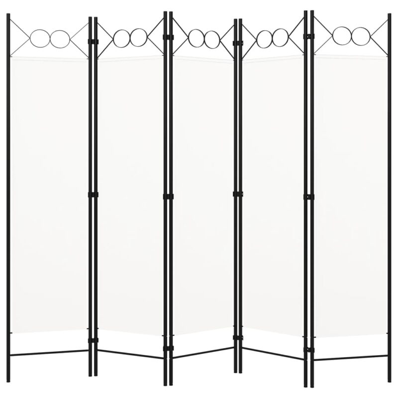 vidaXL Διαχωριστικό Δωματίου με 5 Πάνελ Λευκό 200 x 180 εκ.