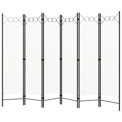 vidaXL Διαχωριστικό Δωματίου με 6 Πάνελ Λευκό 240 x 180 εκ.