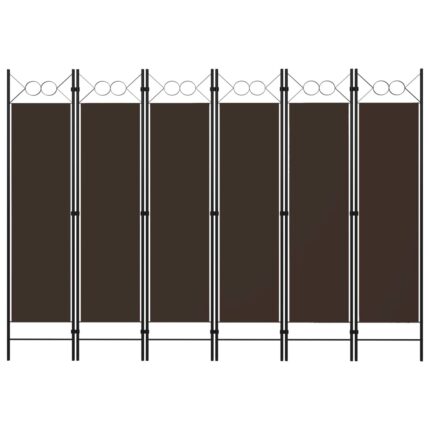 vidaXL Διαχωριστικό Δωματίου με 6 Πάνελ Καφέ 240 x 180 εκ.
