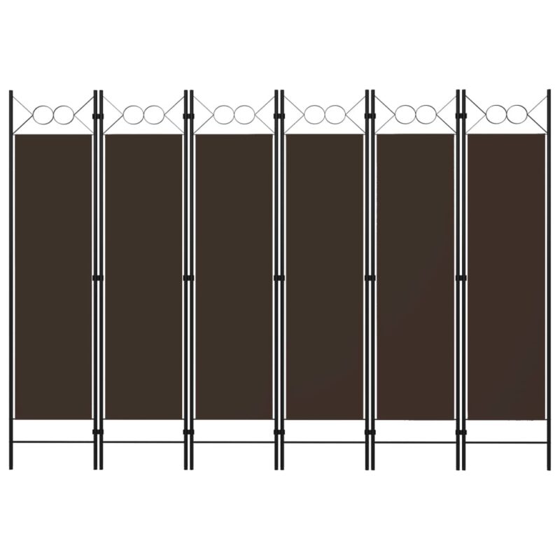 vidaXL Διαχωριστικό Δωματίου με 6 Πάνελ Καφέ 240 x 180 εκ.