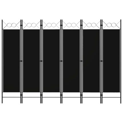 vidaXL Διαχωριστικό Δωματίου με 6 Πάνελ Μαύρο 240 x 180 εκ.