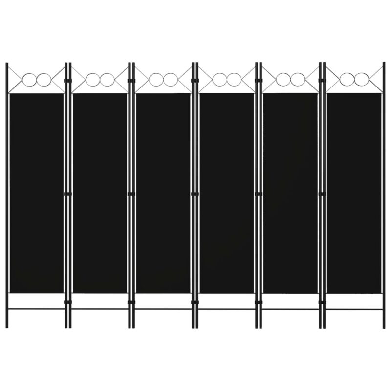 vidaXL Διαχωριστικό Δωματίου με 6 Πάνελ Μαύρο 240 x 180 εκ.