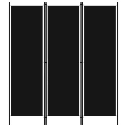 vidaXL Διαχωριστικό Δωματίου με 3 Πάνελ Μαύρο 150 x 180 εκ.