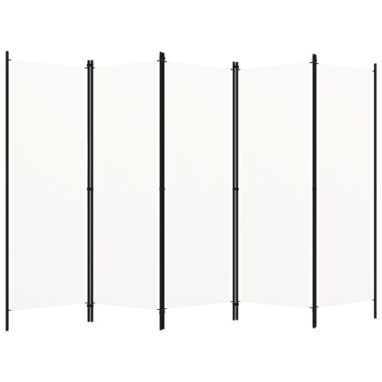 vidaXL Διαχωριστικό Δωματίου με 5 Πάνελ Λευκό 250 x 180 εκ.