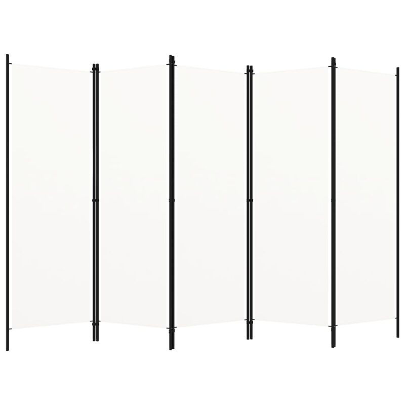 vidaXL Διαχωριστικό Δωματίου με 5 Πάνελ Λευκό 250 x 180 εκ.
