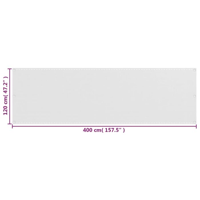 Διαχωριστικό Βεράντας Λευκό 120 x 400 εκ. από HDPE - Image 5