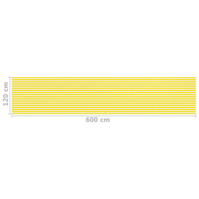 Διαχωριστικό Βεράντας Κίτρινο / Λευκό 120 x 600 εκ. από HDPE - Image 5