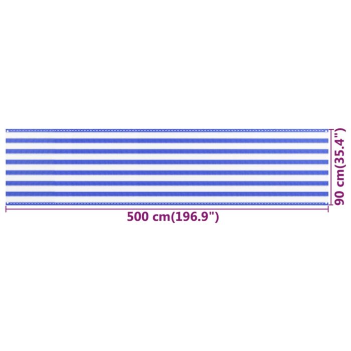 Διαχωριστικό Βεράντας Μπλε / Λευκό 90x500 εκ. από HDPE - Image 5