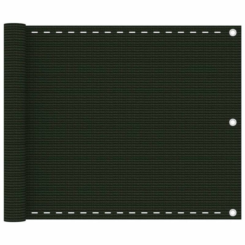 vidaXL Διαχωριστικό Βεράντας Σκούρο Πράσινο 75 x 500 εκ. από HDPE