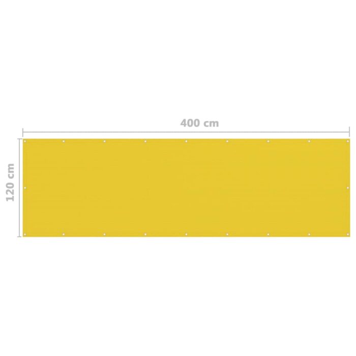 Διαχωριστικό Βεράντας Κίτρινο 120 x 400 εκ. από HDPE - Image 5