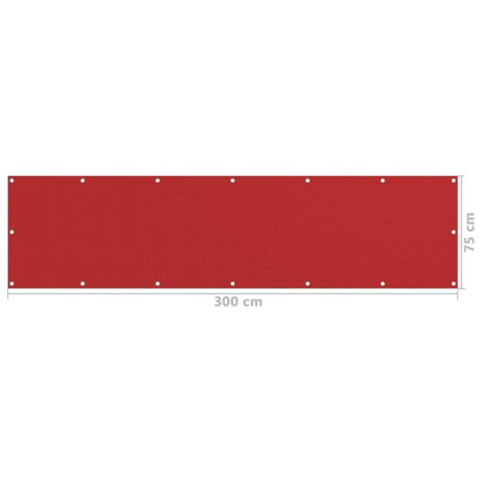Διαχωριστικό Βεράντας Κόκκινο 75 x 300 εκ. από HDPE - Image 5