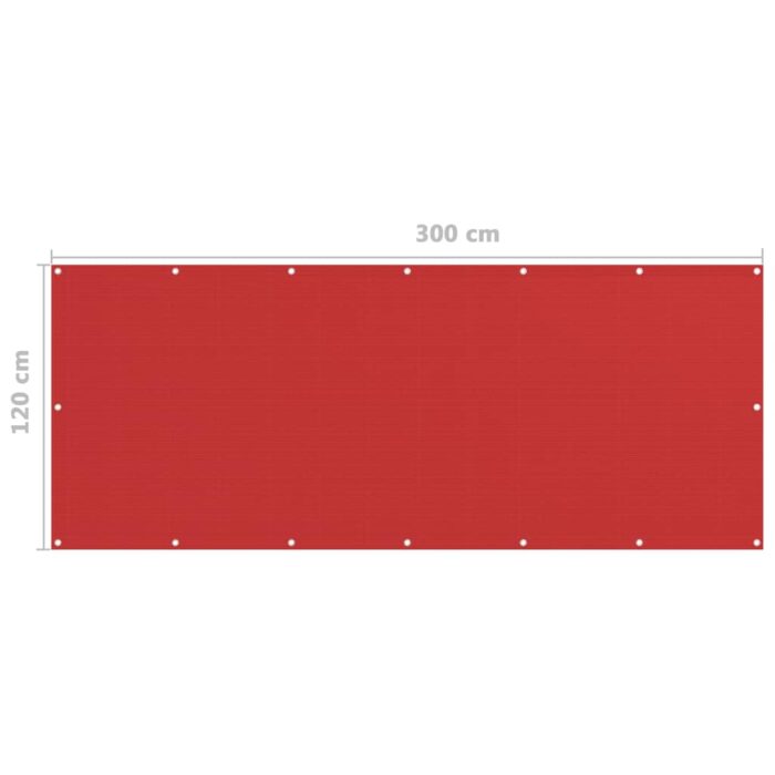 Διαχωριστικό Βεράντας Κόκκινο 120 x 300 εκ. από HDPE - Image 5