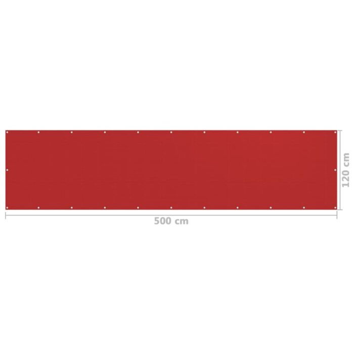 Διαχωριστικό Βεράντας Κόκκινο 120 x 500 εκ. από HDPE - Image 5