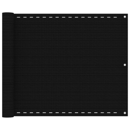 vidaXL Διαχωριστικό Βεράντας Μαύρο 75x400 εκ. από HDPE
