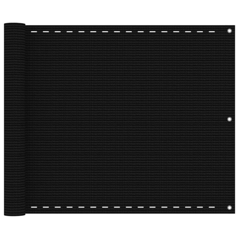 vidaXL Διαχωριστικό Βεράντας Μαύρο 75x400 εκ. από HDPE