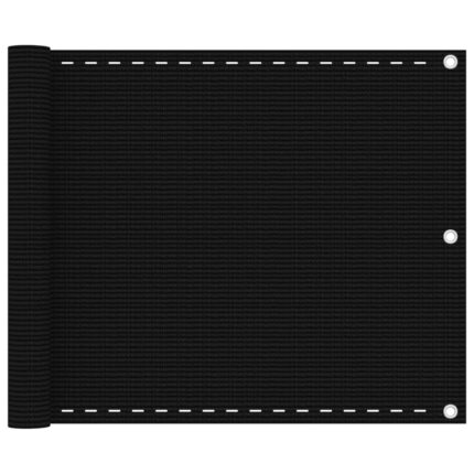 vidaXL Διαχωριστικό Βεράντας Μαύρο 75x500 εκ. από HDPE